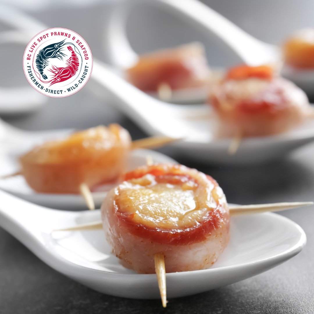 Scallops (Bacon-Wrapped Hokkaido Scallops) - BC Live Spot Prawns & Seafood
