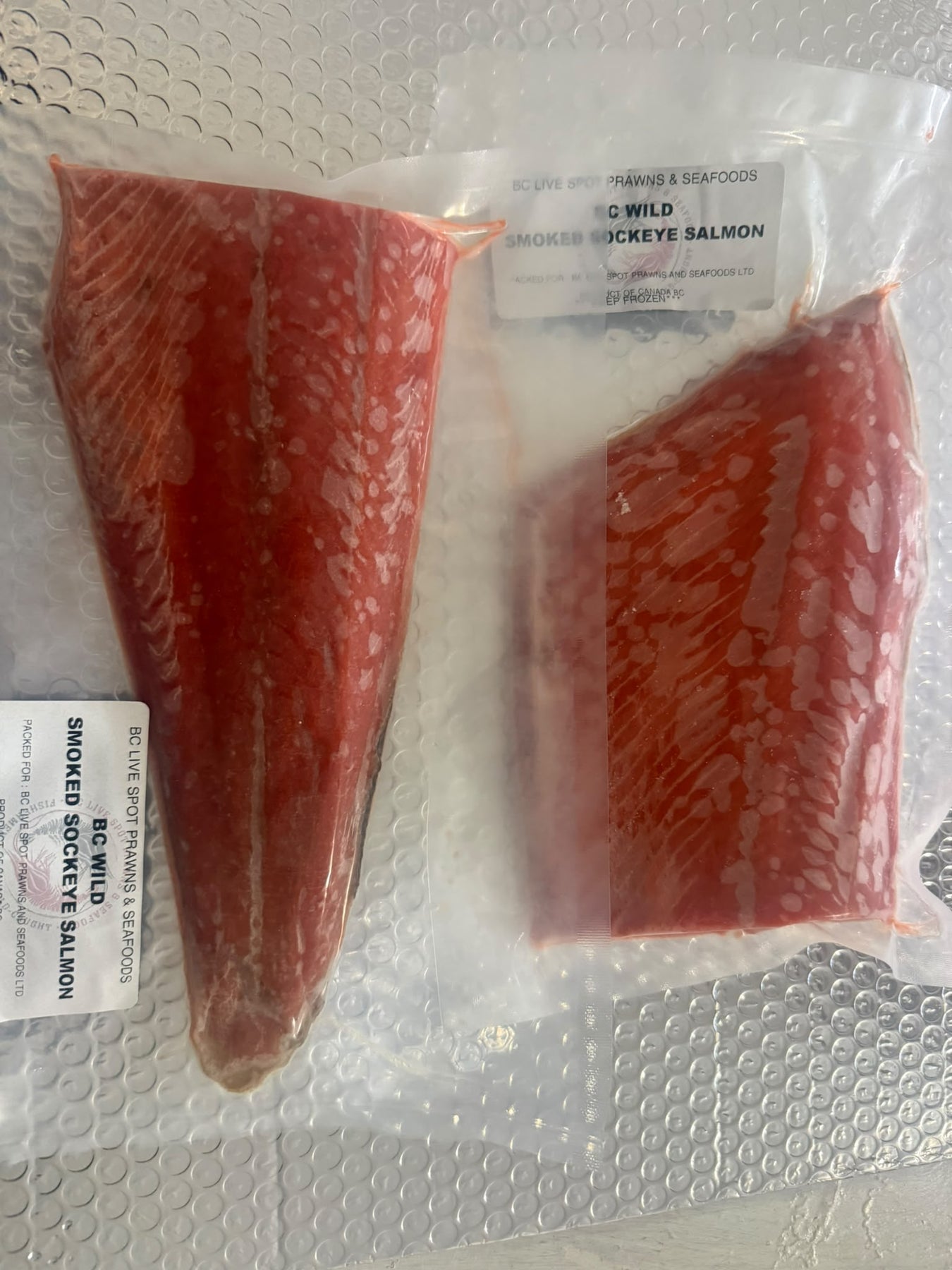 Frozen Medium-Smoked Wild Sockeye Salmon Fillets