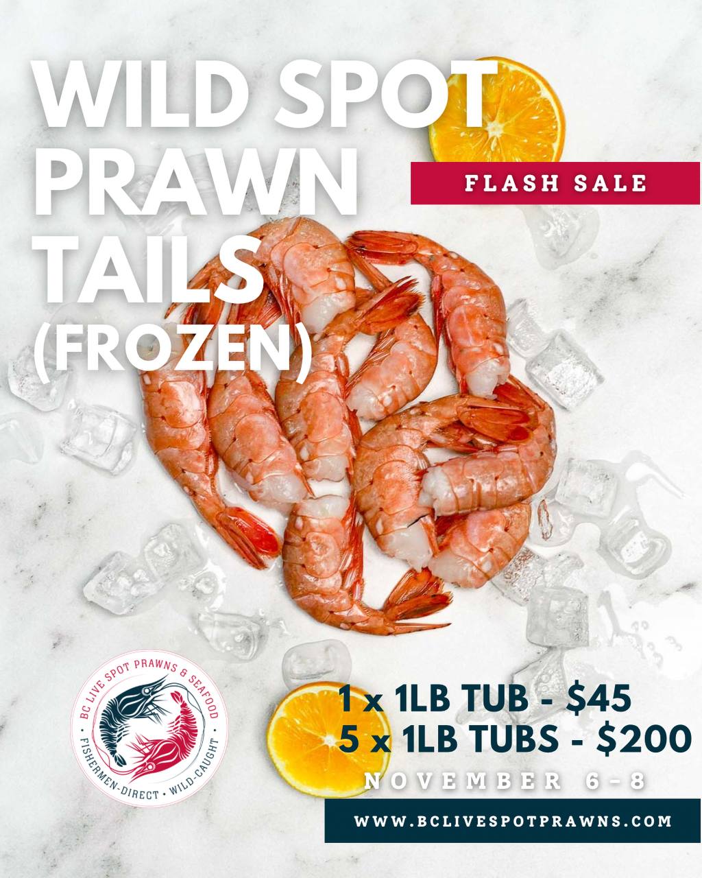 Spot Prawn Tails (Frozen)
