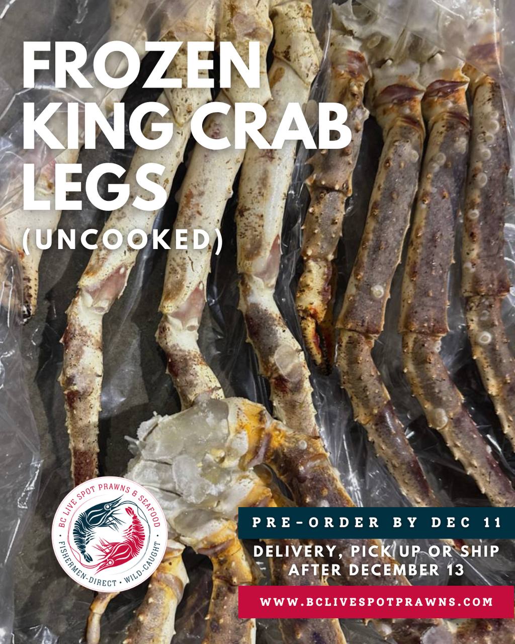 Alaskan Red King Crab Legs/Claws (Frozen)