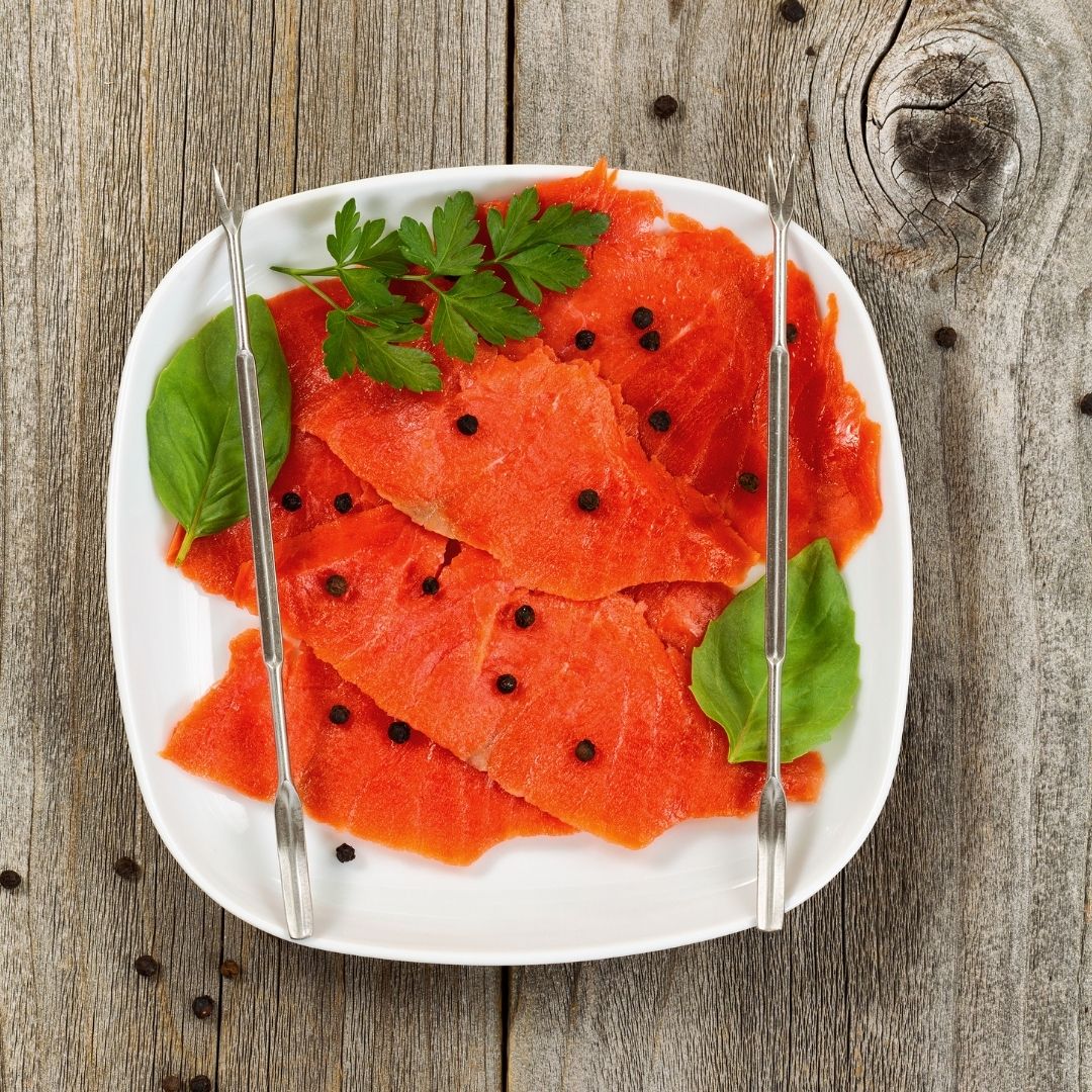 Buy Seafood: Smoked Wild Sockeye Salmon Lox @ BC Live Spot Prawns & Seafood